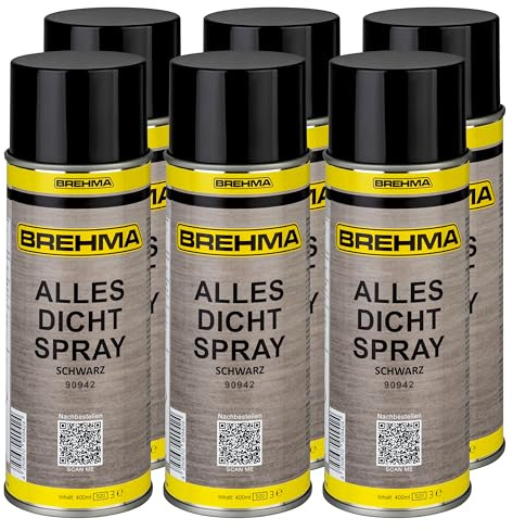 6x BREHMA Alles Dichtspray sprühbarer Kunststoff zum Abdichten Sprühdichtung schwarz