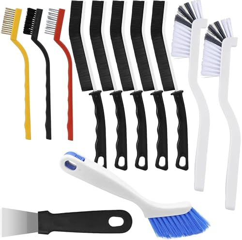 Crevice Cleaning Brush 12Pcs, Hard Bristle Deep Cleaning Brushes Supplies for Household use, Kitchen, Bathroom, Corner, Grout, Sink, Cup, Teapot, Bottle, Blender