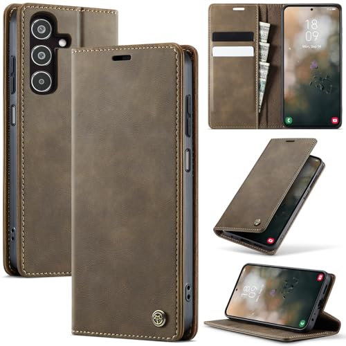 owlhold Custodia Samsung Galaxy M35 5G Portafoglio Flip [Antiurtoo][Cavalletto][Carta Fessura] Cover Pelle per Samsung Galaxy M35 5G - Caffè