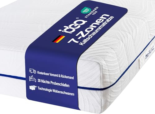 Matratze 90x200 cm (H3) , Ergonomische Kaltschaummatratze, Orthopädische 7-Zonen Matratzen, Hypoallergen & Antibakteriell, Oeko-TEX Zertifiziert, Bezug abnehmbar & waschbar (Höhe 23 cm, 90 x 200 cm)