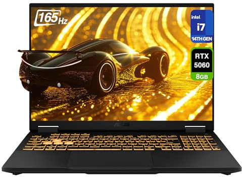 ASUS TUF F16 Gaming Laptop, Intel i7-14650HX, 64 GB DDR5 RAM, 2 TB PCIe SSD, 16'' FHD+ (1920x1200) 165Hz Display, Nvidia G-Force RTX 5060, RGB Backlit Keyboard, W11 Home, Jaeger Grey