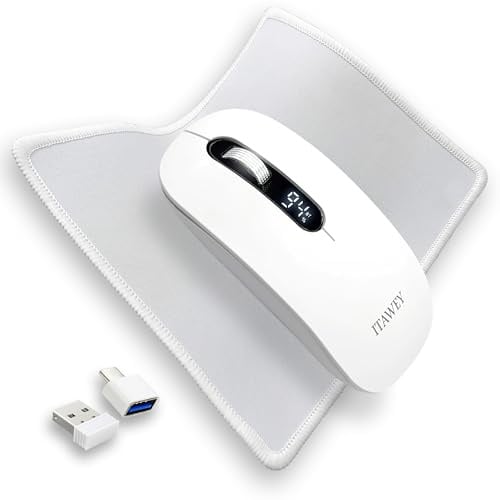 ITAWEY Bluetooth Mouse & Pad Set | Dual BT/2.4G, LCD Battery Indicator