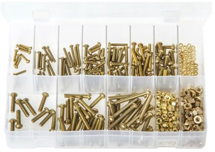 Machine Screws & Nuts Brass Round Slot BA AB4N Box of 410 Pieces