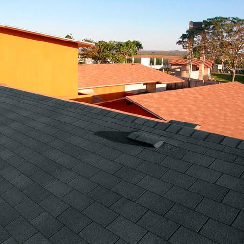 INMOZATA Black Square 3Tab Self-Adhesive Asphalt Roofing Felt Shed Felt | Pack 36, square 3 tab asphalt shingles, tiles Self-adhesive roofing felt.