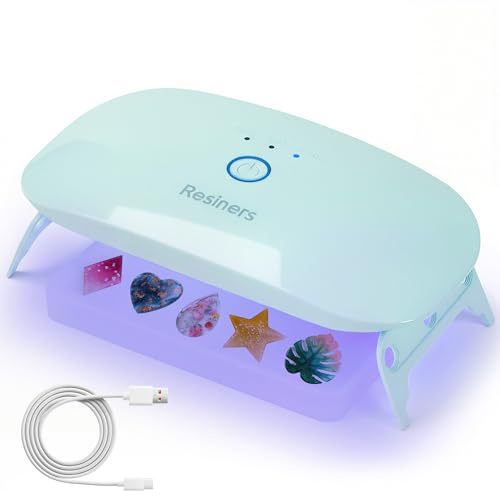 Resiners UV-Licht zum Resin-Aushärten, 18 LEDs, 3 Timer, AirWave UV-Lampe | 365+405nm Doppelwellenlänge, Schnelle Gleichmäßige Aushärtung mit 60/90/150s Timer, Langes Kabel für Resin-Schmuck & DIY