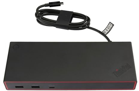Lenovo 40BC0100EU originale USB-C 4 replicatore di porte incl. alimentatore da 100W per ThinkPad L13 2-in-1 Gen 6 (21RD/21RE), Gen 6 (21RB), L14 G6 (21S6), L16 Gen 1 (21L3/21L4)