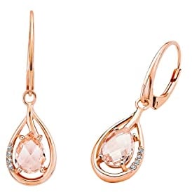 Amor Ohrhänger 925 Sterling Silber Damen Ohrschmuck, mit Zirkonia synth., 3 cm, Roségold, Kommt in Schmuck Geschenk Box, 9271399