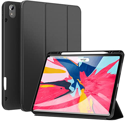 ZtotopCases Schutzhülle für Neu iPad Air 13 Zoll M3 2025/M2 2024,Pro 12,9 Zoll 2018, ultradünn, Smart-Cover, mit integrierter Standfunktion, leicht, Auto-Schlaf-/Funktion, unterstützt Pencil - Schwarz