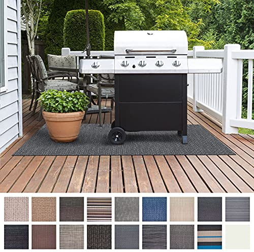 Floordirekt Grillmatte Bodenschutz Grillteppich, Grillunterlage, Grillschutzmatte für Gasgrill & Holzkohlegrill für Outdoor und Garten - Schwer entflammbar 90 x 180 cm Geona