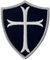 EmbTao Tempelritter Cross Shield Militärische Bestickter Aufnäher mit Klettverschluss, Weiß schwarz