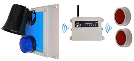 WIRELESS LOUD PANIC ALARM WITH UNDER DESK OR WALL PANIC BUTTON (1200M)