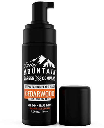Rocky Mountain Barber Company Foaming Cedarwood Beard Wash, 5 oz