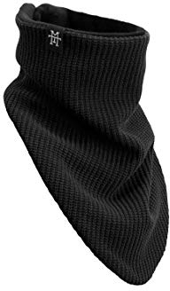 Manufaktur13 Windbreaker - Bandana, Halstücher in versch. Varianten, Multifunktionstuch, Baumwolle Schal, Dreieckstuch, geeignet für Motorrad & Fahrrad (M13) (Knit: Black Out)