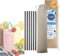 Paille reutilisable inox droite 6 pailles en métal aluminium grande 21 cm avec goupillon, paille inox, pailles fines inoxydable pour cocktail, décoration anniversaire (Noire)