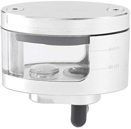 EVGATSAUTO Motorradzubehör, Universal Motorradbremskupplung Ölbecher Zylinder Flüssigkeitstank Vorratsflasche(Silver)