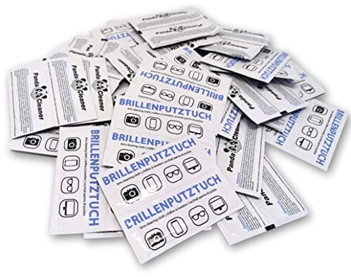 PandaCleaner Reinigungstücher Brille feucht - Schlierenfreie Putztücher 50/100/200 Stück - Brillenputztuch feucht (100 Stück)