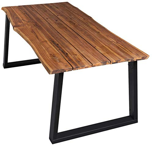 Tidyard Esstisch Holztisch Terrassentisch Gartentisch Gartenmöbel Tisch mit Naturkante170x90x75 cm Massivholz Akazie