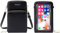 RRANCharltu Sac à Bandoulière pour Téléphone Portable Femmes Sac à Ecran Tactile Cuir PU Pochette Portefeuille Femme Porte Cartes avec Bandoulière et Dragonne (Noir)