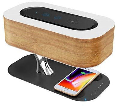 Lampe de Chevet LED Design avec Enceinte & Chargeur Sans fil - Dimmable Tactile