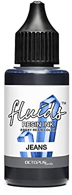 Octopus Resin Ink JEANS, Alcohol Ink per resina epossidica e resina UV, inchiostro ad alcool per la tintura di resina epossidica, vernice per resina epossidica, resina colori 30 ml, blu