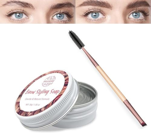 VIOLA HOUSE Augenbrauen Gel, 1PCS Brow Glue Augenbrauen Seife Fixieren, Brow Styling Soap, Brow Gel Augenbrauen Mascara Wasserfest, Brow Gel mit Pinsel. (30g/1.05oz)