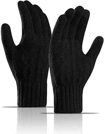 BINXWA Unisex Winter Warme Handschuhe für Handy,Touch Handschuhe aus Winddicht Verdickter Wolle mit Elastischen Bündchen Wollhandschuhe Geeignet zum Wintersport Outdoor