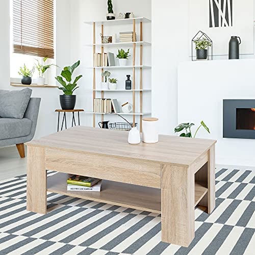 ML-Design Couchtisch in Sonoma Eiche, Geräumiger Sofatisch mit Schublade und Ablage für Ihren Wohnbereich, 110×65×48 cm, Moderner Wohnzimmertisch mit Stauraum, Holz Beistelltisch, Kaffeetisch Tisch