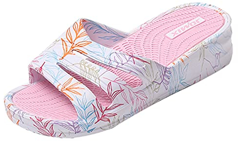 JOMIX Tongs Femme Compensées Sandales Femme d'été en Caoutchouc EVA pour Maison Piscine Plage Mer, J Rose, 40 EU