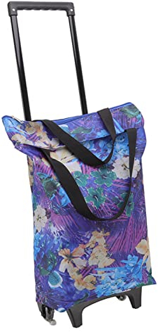 Einkaufswagen, Faltbarer Einkaufswagen, Haushalt, ältere Einkaufstasche (Blau)
