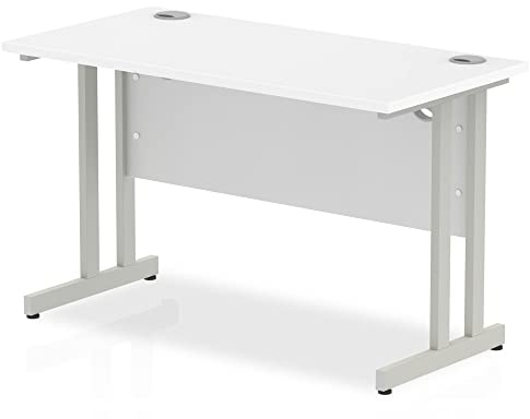 Dynamic Office Solutions Impulse 1200mm Slimline Desk Cantilever Leg White Silver