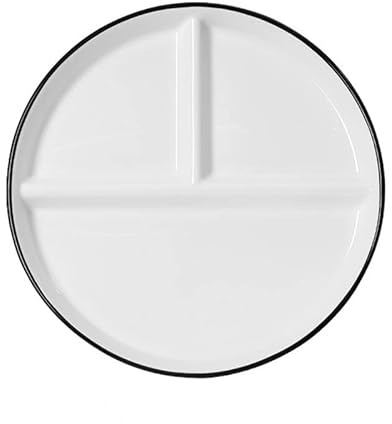 OnePine Assiette Compartiment Adulte Céramique, Assiette de Controle des Portions, Assiette Divisée en 3 Regime, pour Salade, Dessert, Nouille, Bifteck, Petit déjeuner