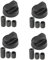 Jpshop Kit de 4 pomos de cocina para horno de cocina universales con adaptadores 6-7 - 8 mm, color negro