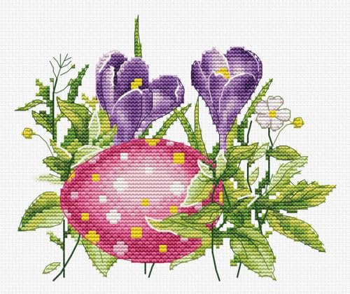 Luca-S Cross Stitch Kit Easter Egg, B1405, Counted Cross Stitch Kit for Adults, Needlecraft and Embroidery Kit