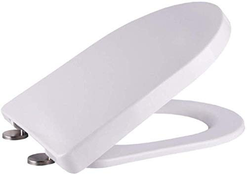 Samnuerly Thin U-Type Toilet Seat with Anti-Bacterial Urea Formaldehyde Resin White Easy to Clean Toilet Lid (U)