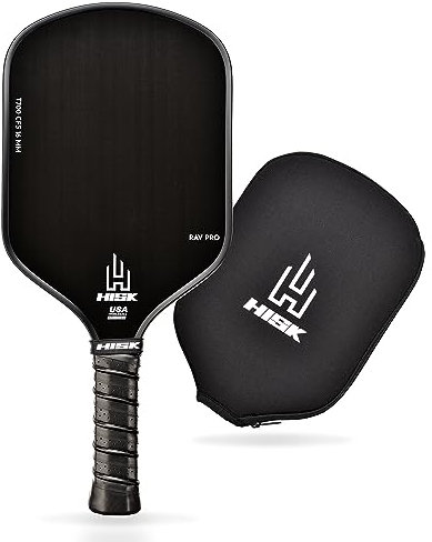 HISK - Ultimate High-End - Fibra de Carbono sin procesar Japonesa Toray T700 CFS con excelente Textura de Grano/rugosidad, Curva aerodinámica aerodinámica, aprobada por USAPA, Mango Alargado, Pala de