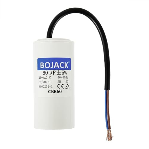 BOJACK CBB60 60uf 450V 50/60HZ Condensador de arranque Motor, condensador de funcionamiento del motor, SH Condensadores, Condensador de supresión, con alambre