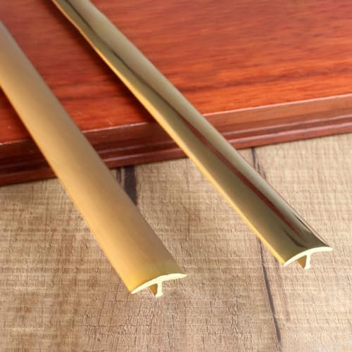 SUCHETA Bandes de Transition de Sol en Laiton en Forme de T, Couverture de Joint de seuil brossé/Poli, décoration de Sol en Bois à carrelage, pour LVT/Vinyle/carrelage/Bois/stratifié