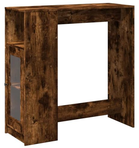 vidaXL Bartisch mit Regal Räuchereiche 101x40x103,5 cm Holzwerkstoff