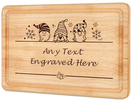 Personalised Chopping Board for Christmas Personalised Cheese Board Engraved Cutting Board Custom Chopping Board Gifts for Christmas Couples & Families (Design 1)