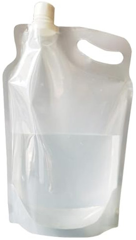 Bolsa de agua para senderismo | Contenedores plegables transparentes para botellas de agua de viaje de 2 L | Bolsa plegable para agua potable | Paquete de agua grande reutilizable para acampar para