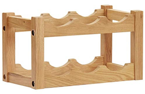 Xichuzi Weinregal für 6 Flaschen 37 x 21 x 21 cm Eiche Massivholz, Flaschenregal, Weinhalter Wand, Flaschen Regal, Flaschenhalter Wein, Bar Regal Wand, Wine Holder, Weinflaschenregal