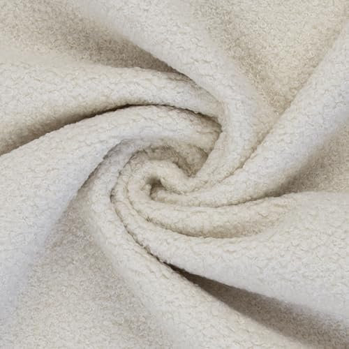 Teddystoff KODIAK Boucle | von Swafing | für Bekleidung, Deko und Polster | 5 Farben | Meterware | ab 50x145cm (naturweiß)