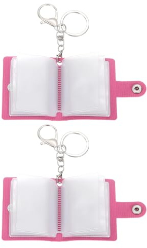 QUARKZMAN Mini Fotoalbum mit Schlüsselanhänger Mini Fotobuch, Personalisiertes， Leder Foto Schlüsselanhänger mit Bildern DIY Kleines für Familie