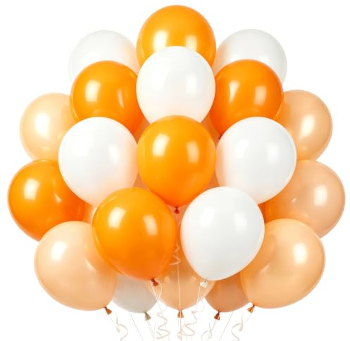 60 Stück Luftballons Satz, 12 Zoll Helium Ballons für Mädchen Geburtstagsfeiern, Orange, Grün Ballons für Hochzeit, Brautparty, Partydekorationen