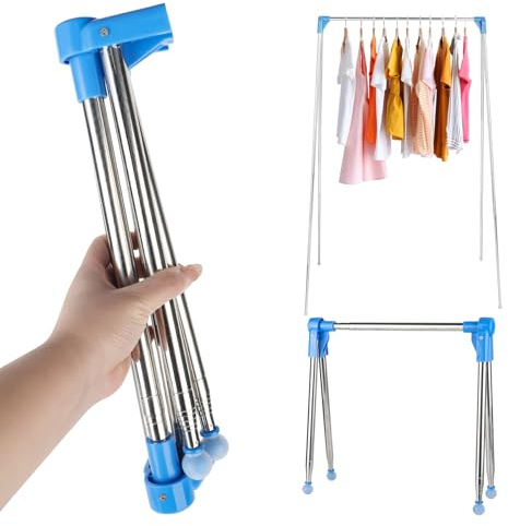 XTDMJ Tragbarer Wäscheständer, faltbar, 33–71,1 cm, tragbarer Reise-Kleiderständer, zusammenklappbare Kleiderstange, Kleiderständer für Zuhause, Wäsche, Camping, Reisen, Outdoor