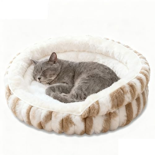 Trovie Cat Beds For Indoor Cats - 51x51cm, Kitten Bed Donut Washable, Calming Fluffy With Non-Slip Base Pet Bed,Cat Bed Warm For Winter