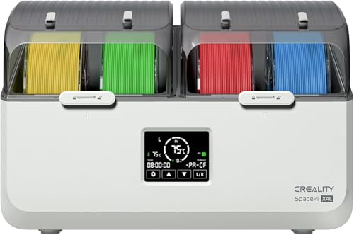Creality Space Pi X4 Filament-Trocknungsbox, Space Pi Filament-Aufbewahrungsbox für 4 Spulen, Zwei Unabhängige Heizelemente, die Temperaturen von Bis zu 75 °C Erreichen Können, Geeignet für PLA/PETG
