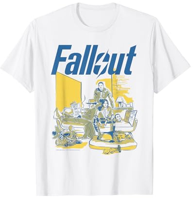 Fallout Family Lounge Illustrated Scene TV Show T-Shirt