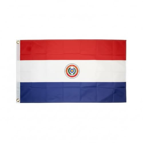 Flaggenfritze® Paraguay Fahne 60 x 90 cm, kleine paraguayanische Nationalfahne mit 2 Ösen für Sportevents, Garten und Länderstimmung + Gratis Sticker