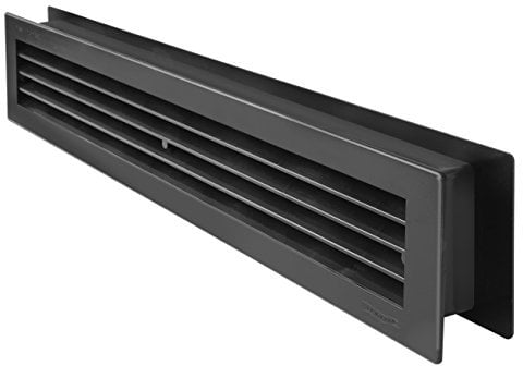 La ventilation pt489 N Grille de ventilation en plastique rectangulaire 480 x 98 mm télescopique, Noir